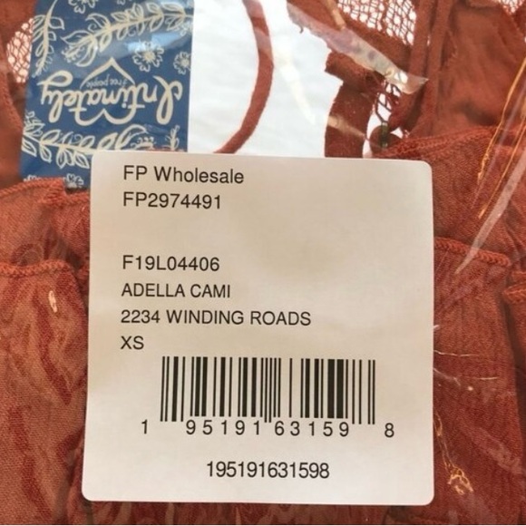 NWT Free People Gorgeous Lace & Ruffle Adella Top Orange - XS - Picture 3 of 5